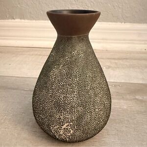 Anthropologie Textured Brown, Black and Cream Vase